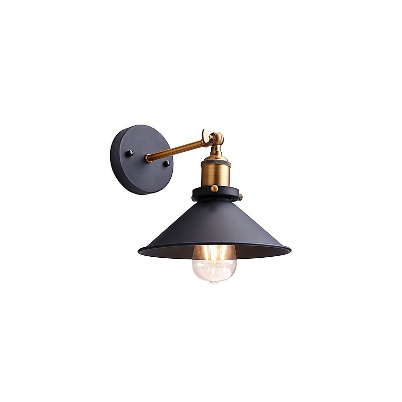 Lot de 2 appliques murales industrielles en métal style Edison, style vintage, luminaire décoratif pour café, club, bar