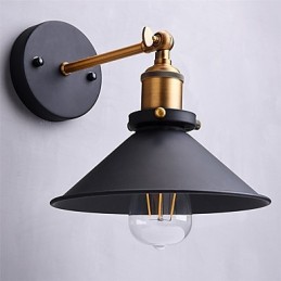 Lot de 2 appliques murales industrielles en métal style Edison, style vintage, luminaire décoratif pour café, club, bar