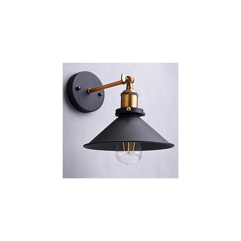 Lot de 2 appliques murales industrielles en métal style Edison, style vintage, luminaire décoratif pour café, club, bar