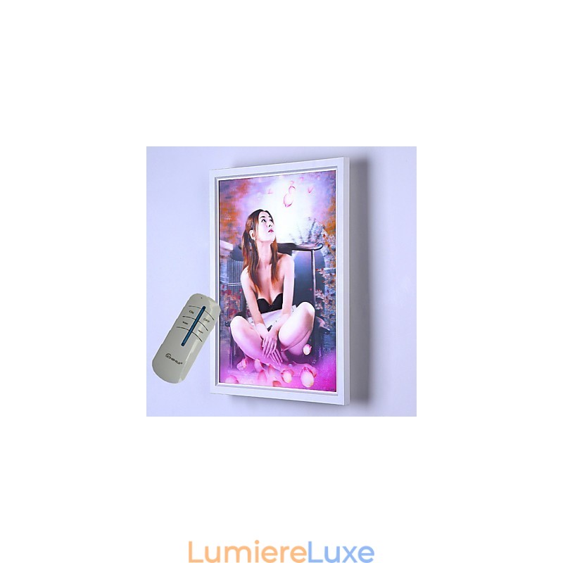 Peinture contemporaine moderne intégrée pour appliques murales à lumière ambiante