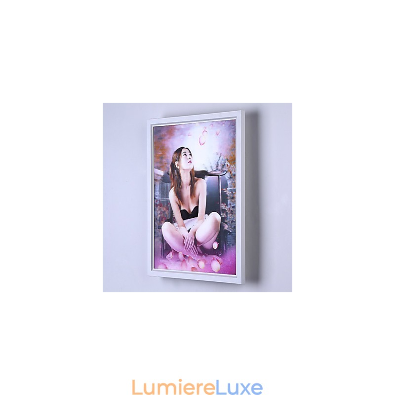 Peinture contemporaine moderne intégrée pour appliques murales à lumière ambiante
