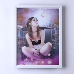 Peinture contemporaine moderne intégrée pour appliques murales à lumière ambiante