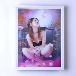 Peinture contemporaine moderne intégrée pour appliques murales à lumière ambiante