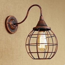 Lampe murale américaine de style rétro en fer forgé de couleur rouille pour salon, bureau, chevet