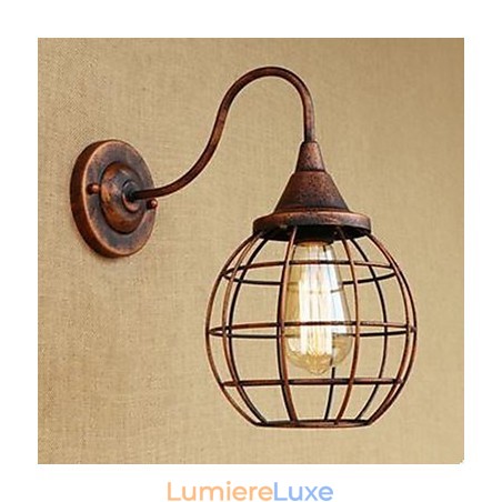 Lampe murale américaine de style rétro en fer forgé de couleur rouille pour salon, bureau, chevet Lampe murale américaine de style rétro en fer forgé de couleur rouille pour salon, bureau, chevet