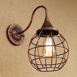 Lampe murale américaine de style rétro en fer forgé de couleur rouille pour salon, bureau, chevet