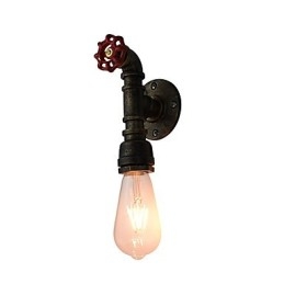 Applique murale en fer forgé, lampe sabre laser noire muette sur le mur