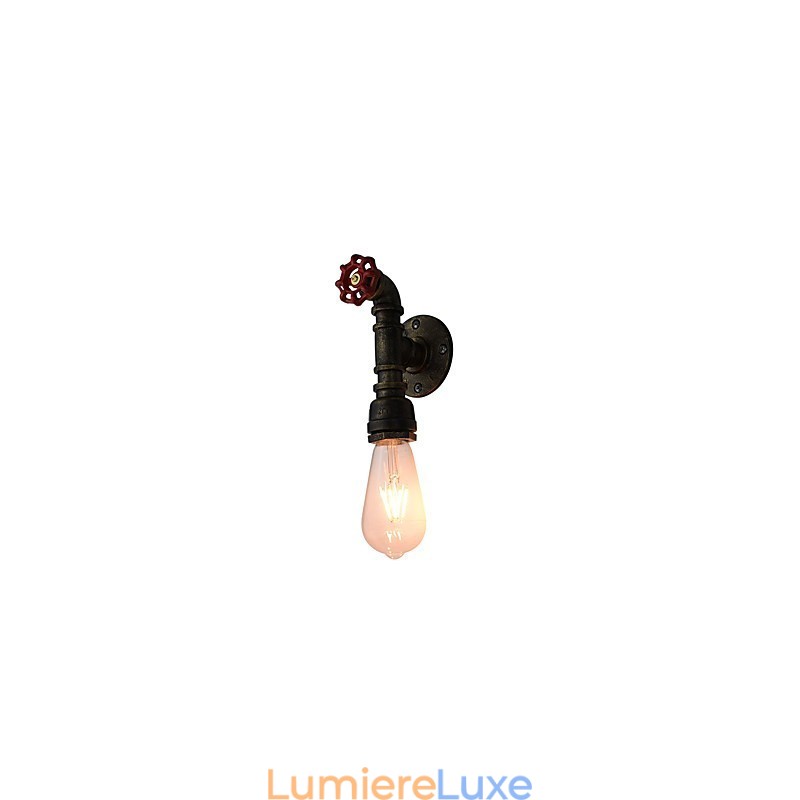 Applique murale en fer forgé, lampe sabre laser noire muette sur le mur