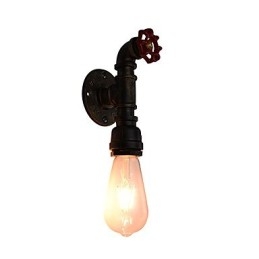 Applique murale en fer forgé, lampe sabre laser noire muette sur le mur