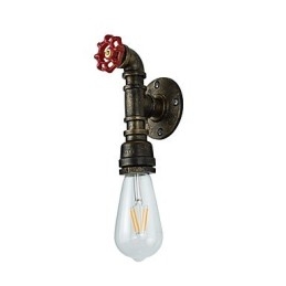 Applique murale en fer forgé, lampe sabre laser noire muette sur le mur