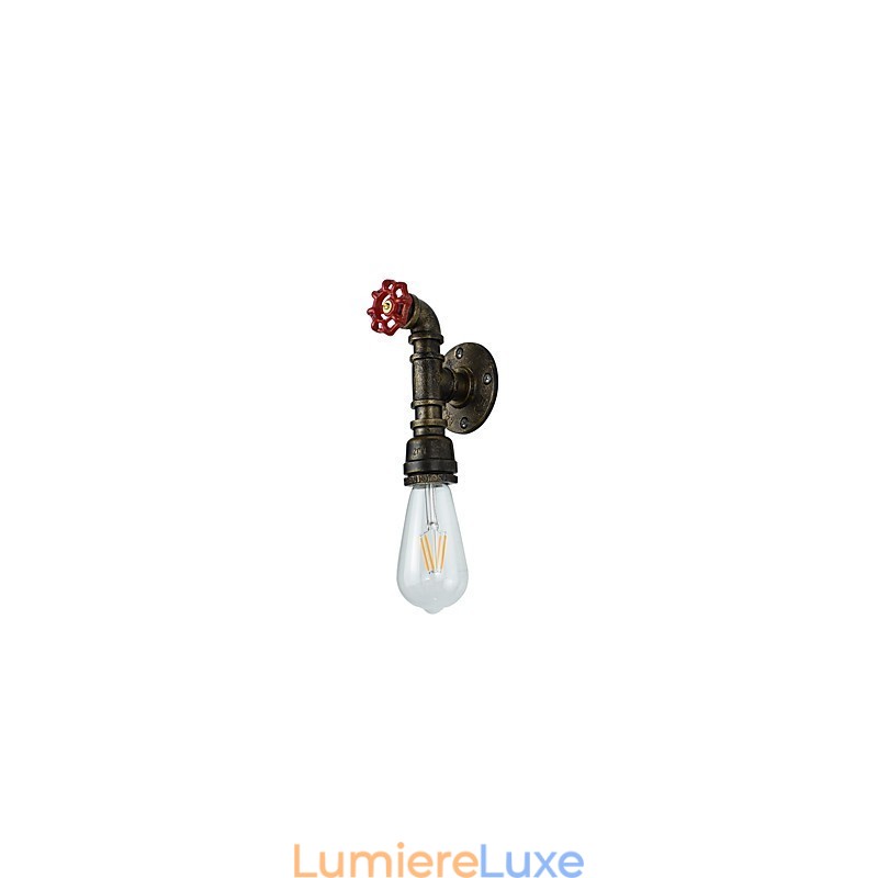 Applique murale en fer forgé, lampe sabre laser noire muette sur le mur