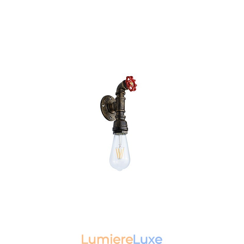 Applique murale en fer forgé, lampe sabre laser noire muette sur le mur