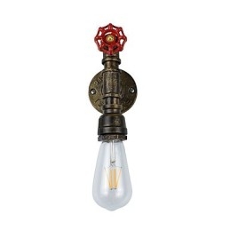 Applique murale en fer forgé, lampe sabre laser noire muette sur le mur