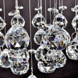 Plafonnier traditionnel classique en métal chromé et cristal