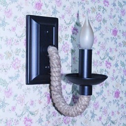 Applique murale rétro en corde de chanvre, lampe à bougie en fer à personnalité créative