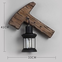 Applique murale industrielle vintage rétro en bois et métal à tête unique, idéale pour la maison, l'hôtel, le couloir ou la décoration