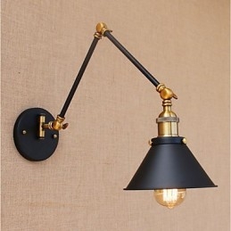 Plafonnier à bras pivotant style mini, finition galvanisée vintage, protection des yeux