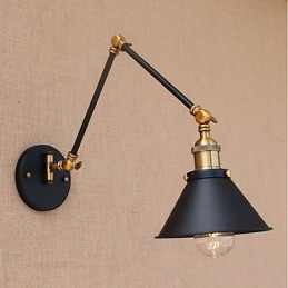 Plafonnier à bras pivotant style mini, finition galvanisée vintage, protection des yeux