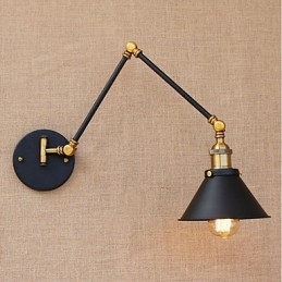 Plafonnier à bras pivotant style mini, finition galvanisée vintage, protection des yeux