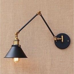 Plafonnier à bras pivotant style mini, finition galvanisée vintage, protection des yeux