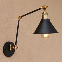 Plafonnier à bras pivotant style mini, finition galvanisée vintage, protection des yeux