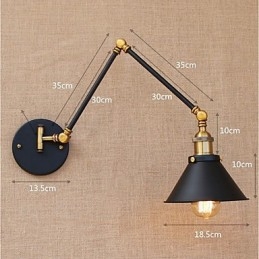 Plafonnier à bras pivotant style mini, finition galvanisée vintage, protection des yeux
