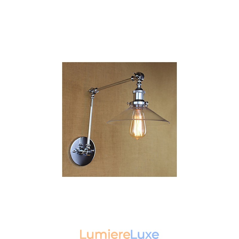 Lampe d'ambiance à bras pivotant style mini, style rétro vintage, galvanoplastie