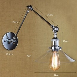 Lampe d'ambiance à bras pivotant style mini, style rétro vintage, galvanoplastie
