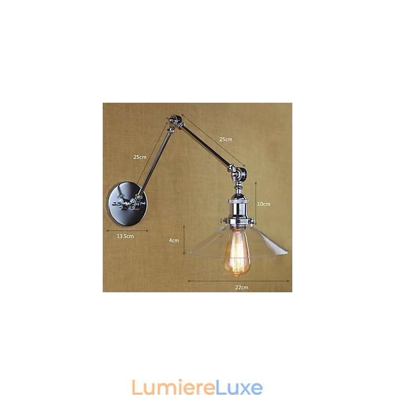 Lampe d'ambiance à bras pivotant style mini, style rétro vintage, galvanoplastie