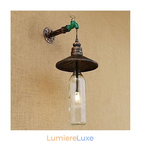 Lampe murale décorative rétro Edison en forme de pipe à eau et de bouteille de vin Lampe murale décorative rétro Edison en forme de pipe à eau et de bouteille de vin