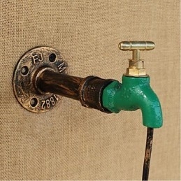 Lampe murale décorative rétro Edison en forme de pipe à eau et de bouteille de vin