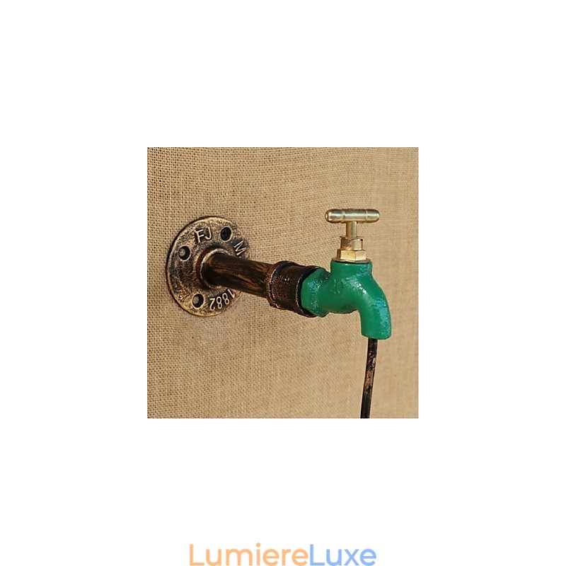 Lampe murale décorative rétro Edison en forme de pipe à eau et de bouteille de vin