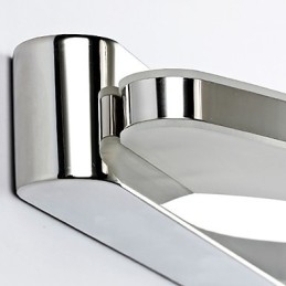 Applique murale moderne et contemporaine en chrome pour éclairage d'ambiance de salle de bain