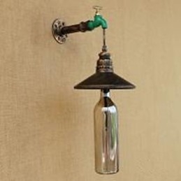 Lampe murale rétro en forme de bouteille de tuyau en fer pour décoration de bar ou d'hôtel