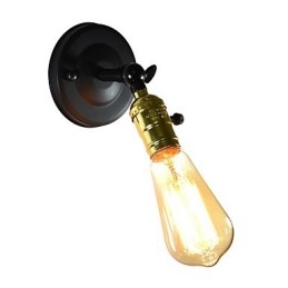 Applique murale en fer noir simple et rétro, lampe murale décorative à une tête, style européen