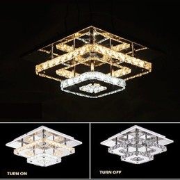 Plafonniers en cristal encastrés transparents ou ambrés K9 pour intérieur CE