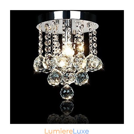 Lustre suspendu en cristal chromé moderne, contemporain, traditionnel, classique et campagnard Lustre suspendu en cristal chromé moderne, contemporain, traditionnel, classique et campagnard