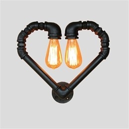 Applique murale créative en forme de pipe à eau vintage, design cœur aimanté, luminaire décoratif d'intérieur, idéal pour un salon, un restaurant, un bar ou un café