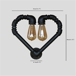 Applique murale créative en forme de pipe à eau vintage, design cœur aimanté, luminaire décoratif d'intérieur, idéal pour un salon, un restaurant, un bar ou un café