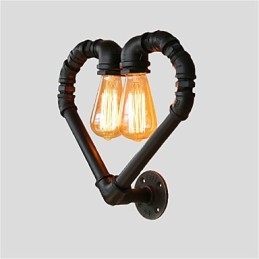 Applique murale créative en forme de pipe à eau vintage, design cœur aimanté, luminaire décoratif d'intérieur, idéal pour un salon, un restaurant, un bar ou un café