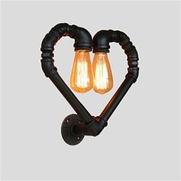 Applique murale créative en forme de pipe à eau vintage, design cœur aimanté, luminaire décoratif d'intérieur, idéal pour un salon, un restaurant, un bar ou un café