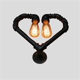 Applique murale créative en forme de pipe à eau vintage, design cœur aimanté, luminaire décoratif d'intérieur, idéal pour un salon, un restaurant, un bar ou un café