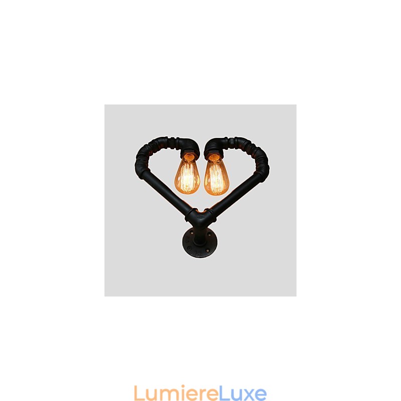 Applique murale créative en forme de pipe à eau vintage, design cœur aimanté, luminaire décoratif d'intérieur, idéal pour un salon, un restaurant, un bar ou un café