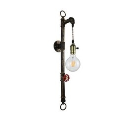 Applique murale en fer forgé, lampe sabre laser noire muette sur le mur