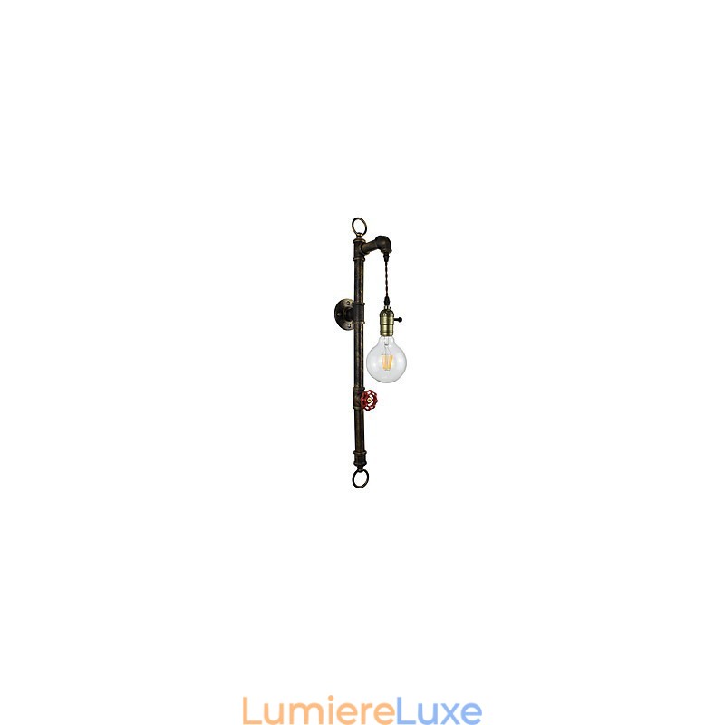 Applique murale en fer forgé, lampe sabre laser noire muette sur le mur