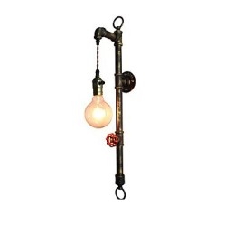 Applique murale en fer forgé, lampe sabre laser noire muette sur le mur