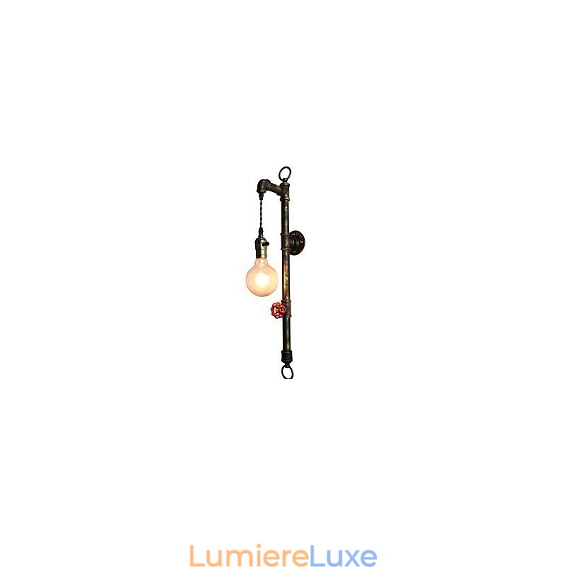 Applique murale en fer forgé, lampe sabre laser noire muette sur le mur