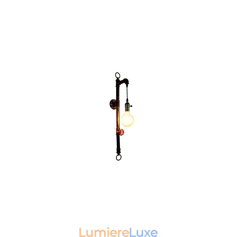 Applique murale en fer forgé, lampe sabre laser noire muette sur le mur