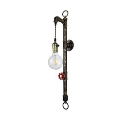 Applique murale en fer forgé, lampe sabre laser noire muette sur le mur