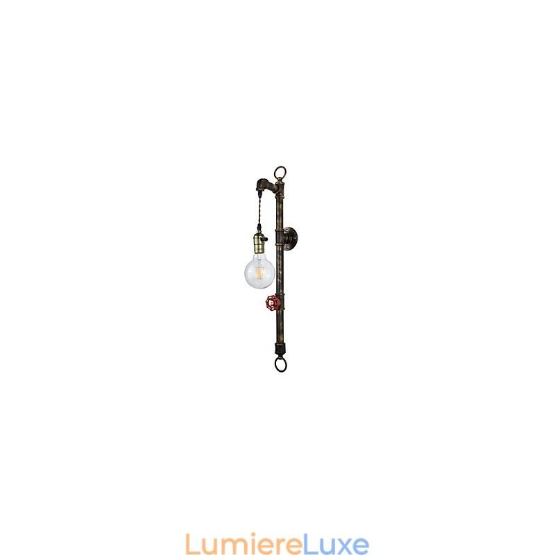Applique murale en fer forgé, lampe sabre laser noire muette sur le mur